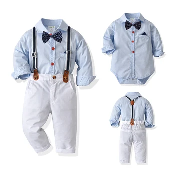 Jaunu Bērnu Kostīmi Puiku Drēbes Romper+ Bikšturi Bikses 2gab Oficiāla Apģērba, Apģērbs, Kāzu svinības, tauriņu Bērniem Dzimšanas dienas Kleita