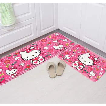 kawaii Hello Kitty Virtuves grīdas paklājs durvis, paklāja ilgi eļļas pierādījums kāju paklājiņš santehnika, pretbuksēšanas un absorbenta sadzīves durvju paklājiņš