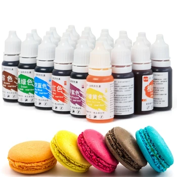 Pārtikas Pigmentu 10 ML Macaron Krēms Pārtikas Krāsvielu Sastāvdaļas Kūka Pomādes Cepšanas Šķidruma Pārtikas Krāsvielas, 24 Krāsas